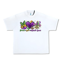 White peace love mardi gras Urban Heavy Tee - MaliasSmallBusiness