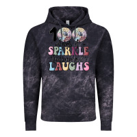 Cloud Black 100 days of sparkle learning and laugh faux sequin Vintage Hoodie - MaliasSmallBusiness