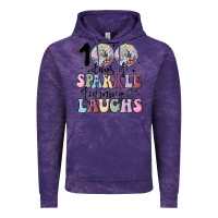 Cloud Purple 100 days of sparkle learning and laugh faux sequin Vintage Hoodie - MaliasSmallBusiness
