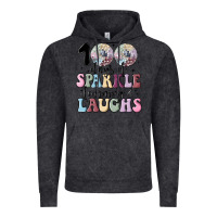 Vintage Black 100 days of sparkle learning and laugh faux sequin Vintage Hoodie - MaliasSmallBusiness