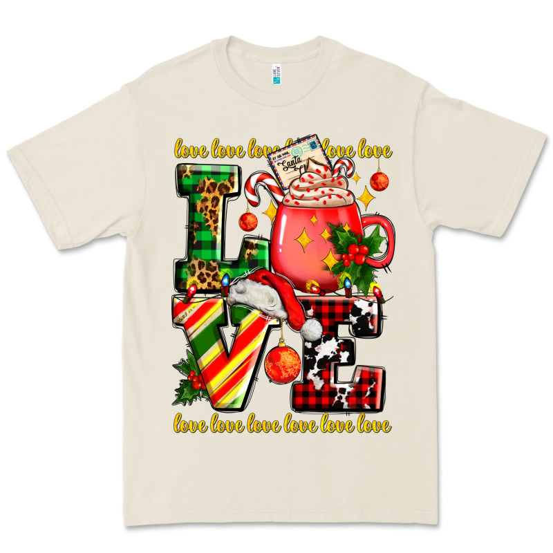 Love With Coffee Cup And Christmas Lights Premium Tee by AdoDesignShop | Teevron