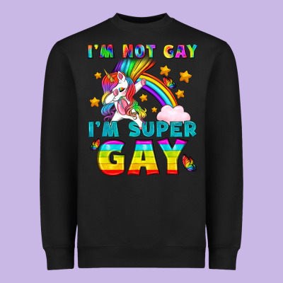Lgbtq I'm Not Gay I'm Super Gay Heavyweight Sweatshirt Designed By Bundleandbundleshop
