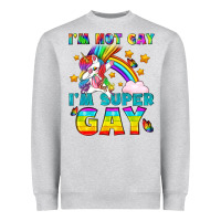 Heather Grey LGBTQ I'm Not Gay I'm Super Gay Heavyweight Sweatshirt - BundleAndBundleShop