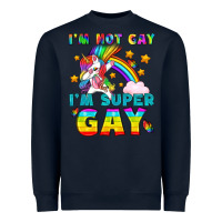 Navy LGBTQ I'm Not Gay I'm Super Gay Heavyweight Sweatshirt - BundleAndBundleShop