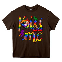 Chocolate Brown kiss me Heavy Core Tee - JahusDesignShop