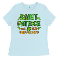 Baby Blue saint patrick university Ladies Tee - Artiststas