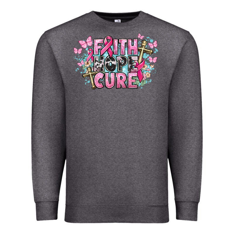 Faith Hope Cure Cancer Awareness Premium Sweatshirt by HowdyJamesFarm | Teevron