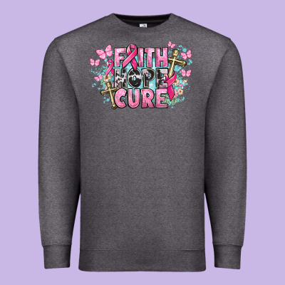 Faith Hope Cure Cancer Awareness Premium Sweatshirt Designed By Howdyjamesfarm