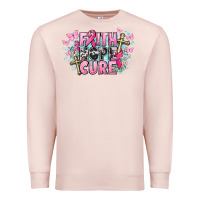 Pale Pink Faith hope cure Cancer Awareness Premium Sweatshirt - HowdyJamesFarm