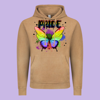Rainbow Butterfly Pride Lgbtq Vintage Hoodie Designed By Maliassmallbusiness