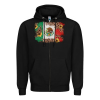 Black Mexican Flag with Leopard Zipper Hoodie - texasbilliewilder