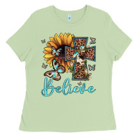 Matcha believe leopard cross sunflower butterfly Ladies Tee - JahusDesignShop