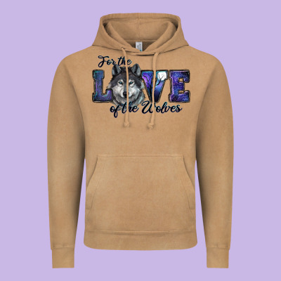 For The Love Of The Wolves Vintage Hoodie Designed By Ranaportraitstore