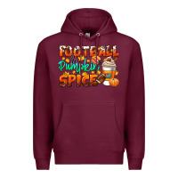 Burgundy football pumpkin spice Premium Hoodie - CowGirlArtShop