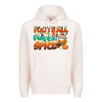 Pale Pink football pumpkin spice Premium Hoodie - CowGirlArtShop