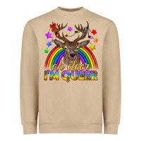Mushroom LGBTQ+ Oh Deer I'm Queer Heavyweight Sweatshirt - BundleAndBundleShop