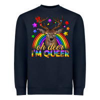 Navy LGBTQ+ Oh Deer I'm Queer Heavyweight Sweatshirt - BundleAndBundleShop