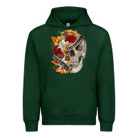 Forest Green skull kinda emotionless kinda emotional Urban Hoodie - FaDigitalArtStudio