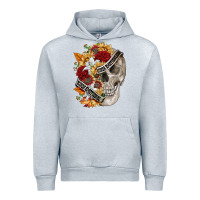Heather Grey skull kinda emotionless kinda emotional Urban Hoodie - FaDigitalArtStudio