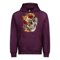 Mauve Wine skull kinda emotionless kinda emotional Urban Hoodie - FaDigitalArtStudio