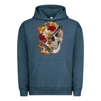 Pigment Midnight Navy skull kinda emotionless kinda emotional Urban Hoodie - FaDigitalArtStudio