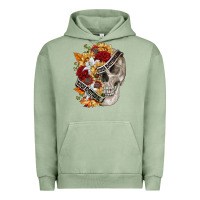 Pigment Oil Green skull kinda emotionless kinda emotional Urban Hoodie - FaDigitalArtStudio