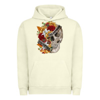Pigment Pistachio skull kinda emotionless kinda emotional Urban Hoodie - FaDigitalArtStudio