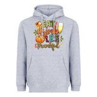 Heather Grey eat drink and be thankful Heavyweight Hoodie - CowGirlArtShop