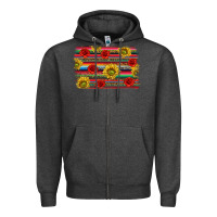 Charcoal Heather Mexico Brushstroke Zipper Hoodie - texasbilliewilder
