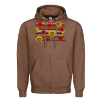 Chestnut Mexico Brushstroke Zipper Hoodie - texasbilliewilder