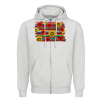Dove Grey Mexico Brushstroke Zipper Hoodie - texasbilliewilder