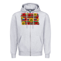 Heather Grey Mexico Brushstroke Zipper Hoodie - texasbilliewilder