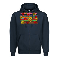 Navy Mexico Brushstroke Zipper Hoodie - texasbilliewilder