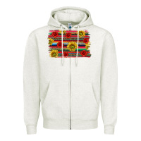 Oatmeal Heather Mexico Brushstroke Zipper Hoodie - texasbilliewilder