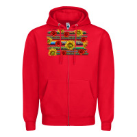 Red Mexico Brushstroke Zipper Hoodie - texasbilliewilder