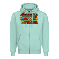 Seafoam Mexico Brushstroke Zipper Hoodie - texasbilliewilder