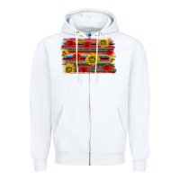 White Mexico Brushstroke Zipper Hoodie - texasbilliewilder