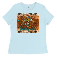 Baby Blue faith hope love cross Ladies Tee - JahusDesignShop
