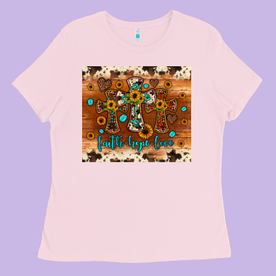 Faith Hope Love Cross Ladies Tee Designed By Jahusdesignshop