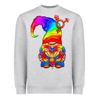Lgbtq+ Pride Gnome With Heart Balloon Heavyweight Sweatshirt | Teevron