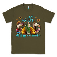 Army Green with god all things are possible matthew 19 26 Classic Tee - JahusDesignShop