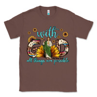 Chestnut with god all things are possible matthew 19 26 Classic Tee - JahusDesignShop