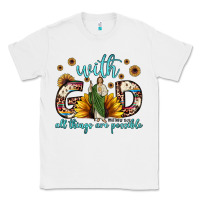 White with god all things are possible matthew 19 26 Classic Tee - JahusDesignShop