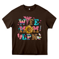 Chocolate Brown wife mom lpn Heavy Core Tee - AdoDesignShop