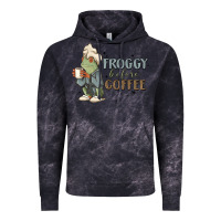Cloud Black froggy before coffee Vintage Hoodie - MaliasSmallBusiness