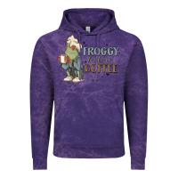 Cloud Purple froggy before coffee Vintage Hoodie - MaliasSmallBusiness