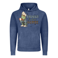 Vintage Denim froggy before coffee Vintage Hoodie - MaliasSmallBusiness