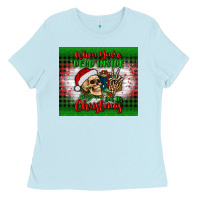 Baby Blue when you’re dead inside but it's christmas tumbler Ladies Tee - BundleAndBundleShop