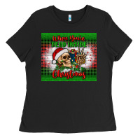 Black when you’re dead inside but it's christmas tumbler Ladies Tee - BundleAndBundleShop