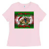 Bubblegum Pink when you’re dead inside but it's christmas tumbler Ladies Tee - BundleAndBundleShop
